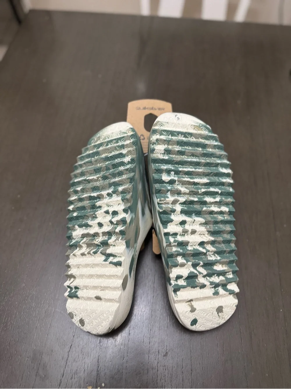 Quiksilver Marbled Teal & Cream Slide Sandals